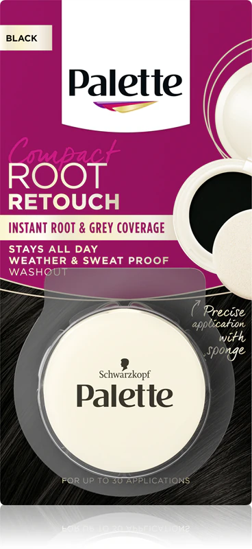 Schwarzkopf Palette Compact Root Retouch corretivo para raízes e cabelos brancos com efeito aveludado.