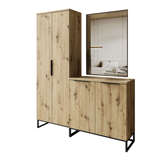 Garderoba TOP VI dąb artisan z lustrem