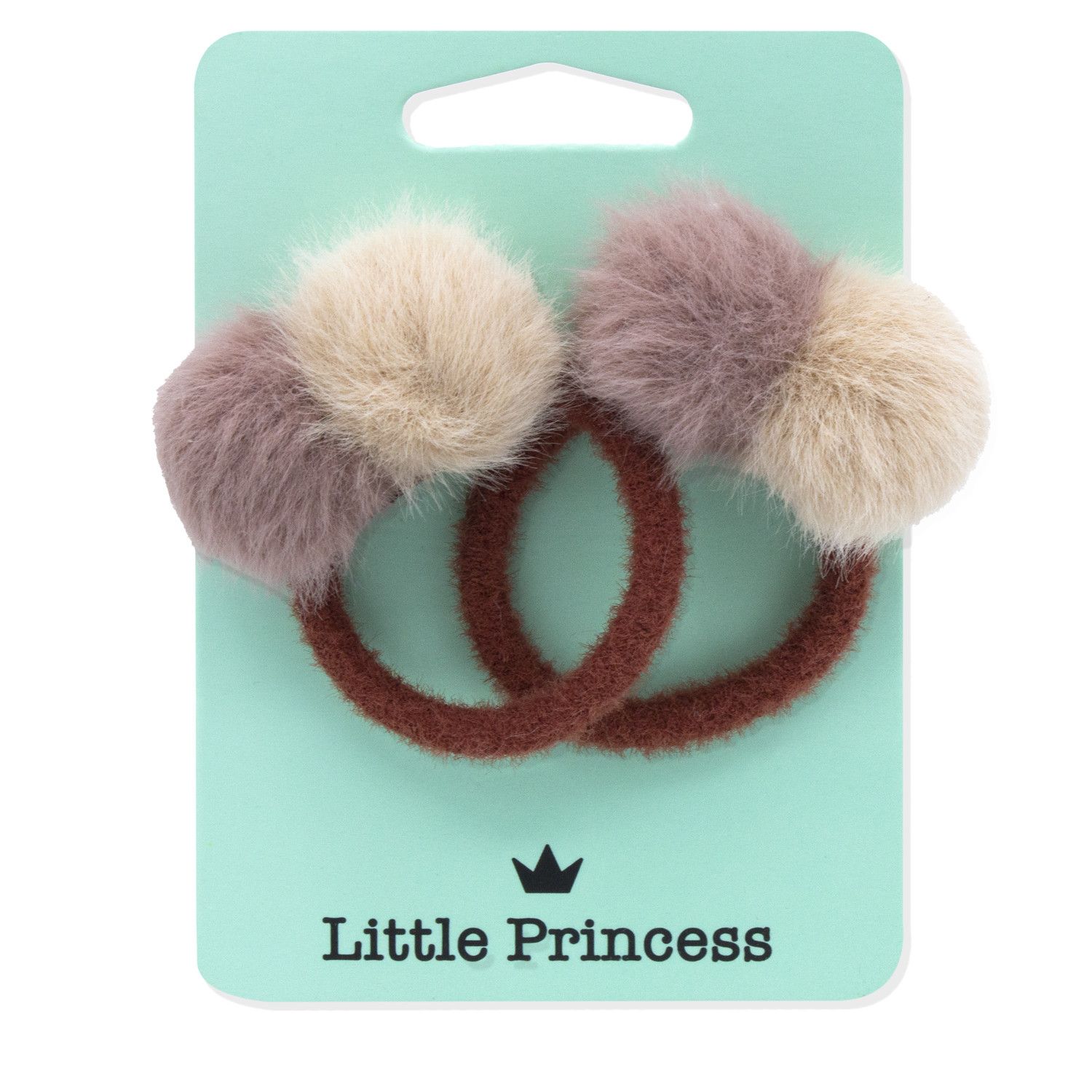Mala princeza Set 2 Gomas Pompones Marrones Complementos