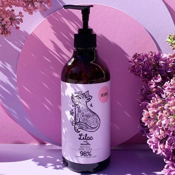 Sapone liquido per le mani Yope al lillà e vaniglia, 500 ml