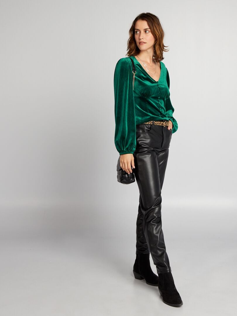 Fluwelen T-shirt - GROEN