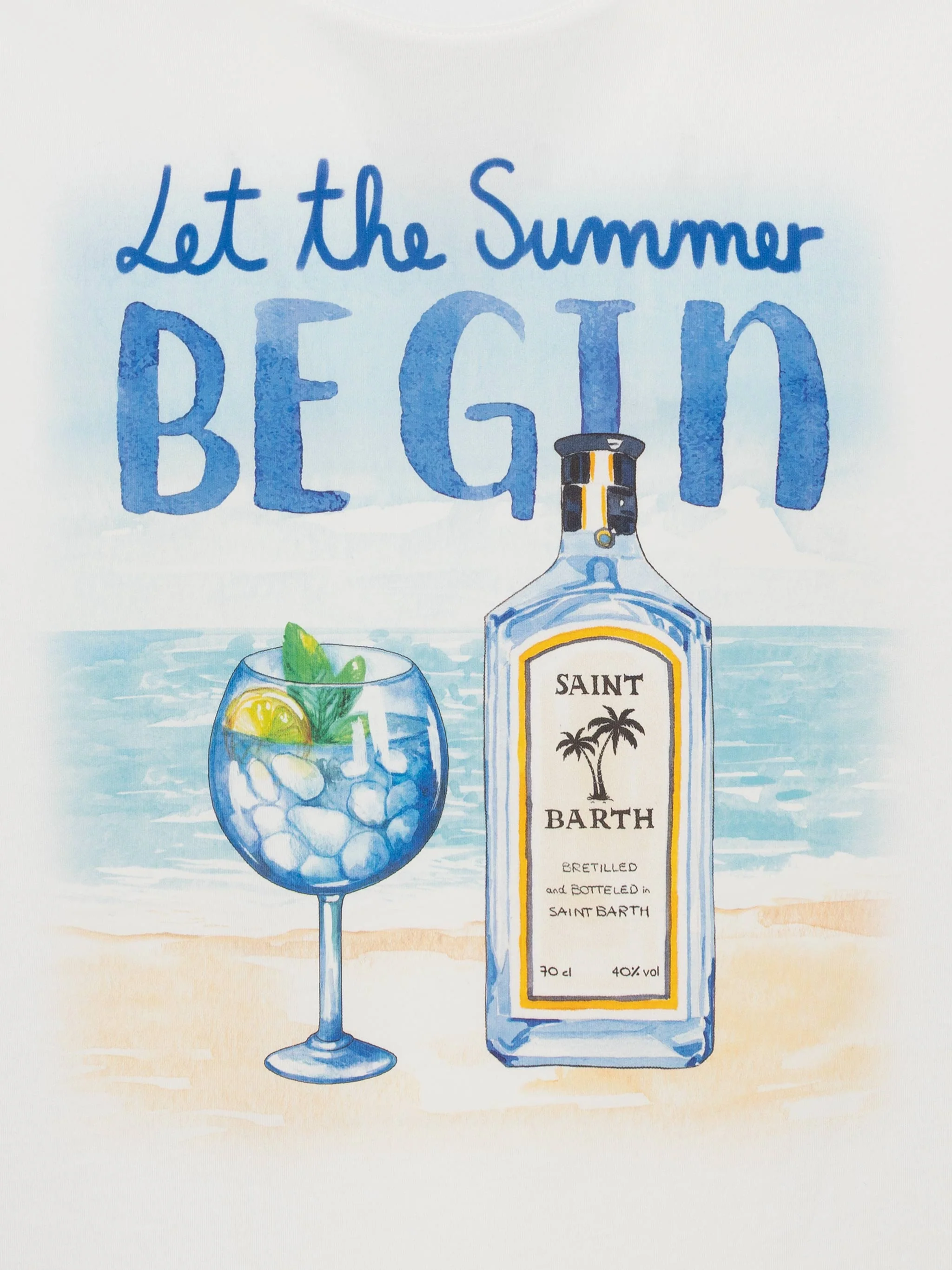 T-shirt Man in cotone con stampa Let the Summer Be Gin