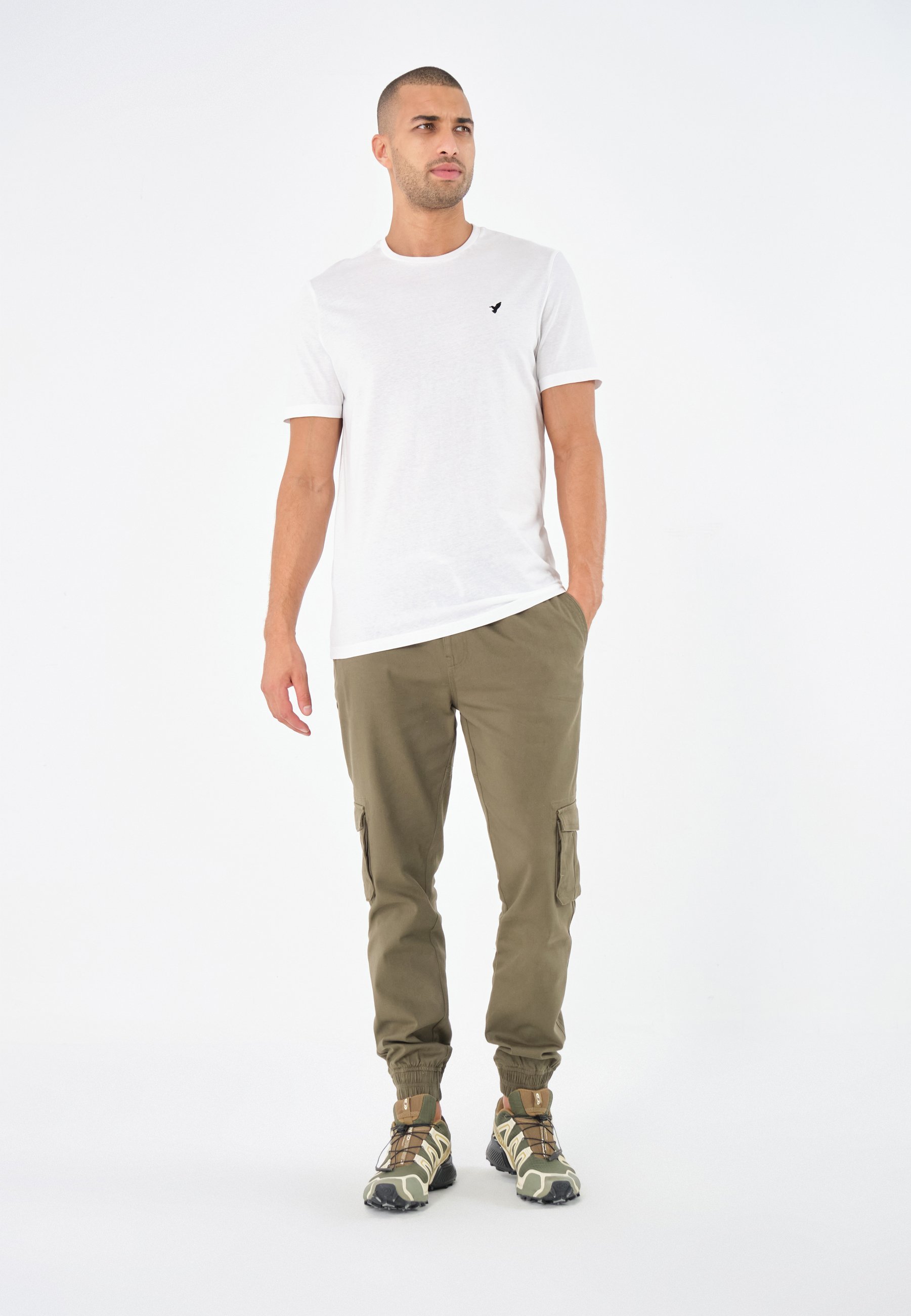 Confezione da 5 t-shirt basic unisex Pier One - bianco/marrone/blu scuro