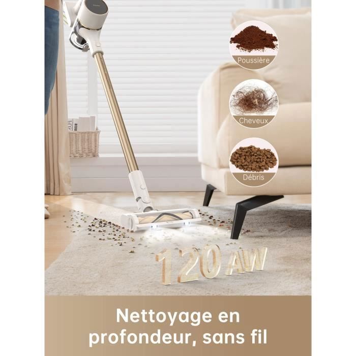Dreame R10 Cordless Stick Vacuum Cleaner, 120AW Power, 60 Min Runtime, Advanced Filtration, Multi-Surface Brush