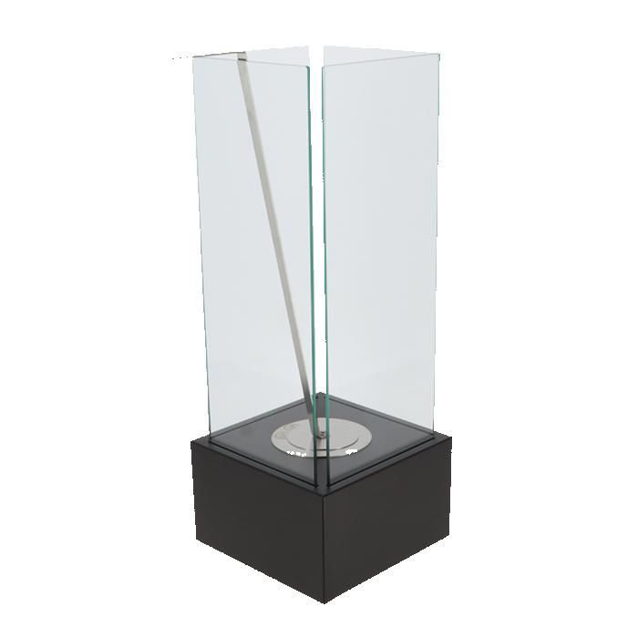 Brasero - FANCY FLAMES - Cheminée de table au bioéthanol - Noir - 25x25x65 cm - Écologique