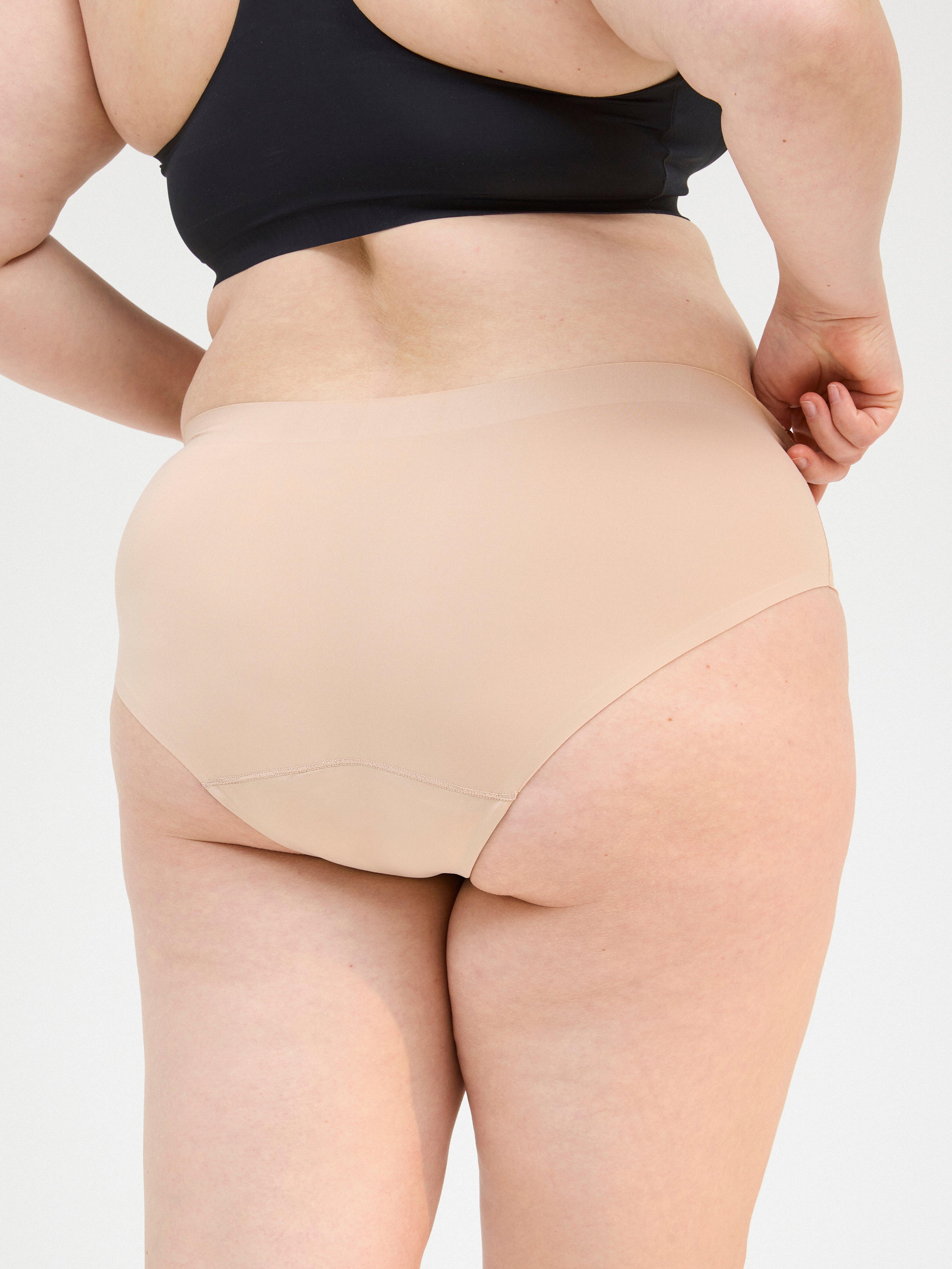 Menstruační kalhotky s vysokou absorpcí – obepínající boky – Female Engineering Beige