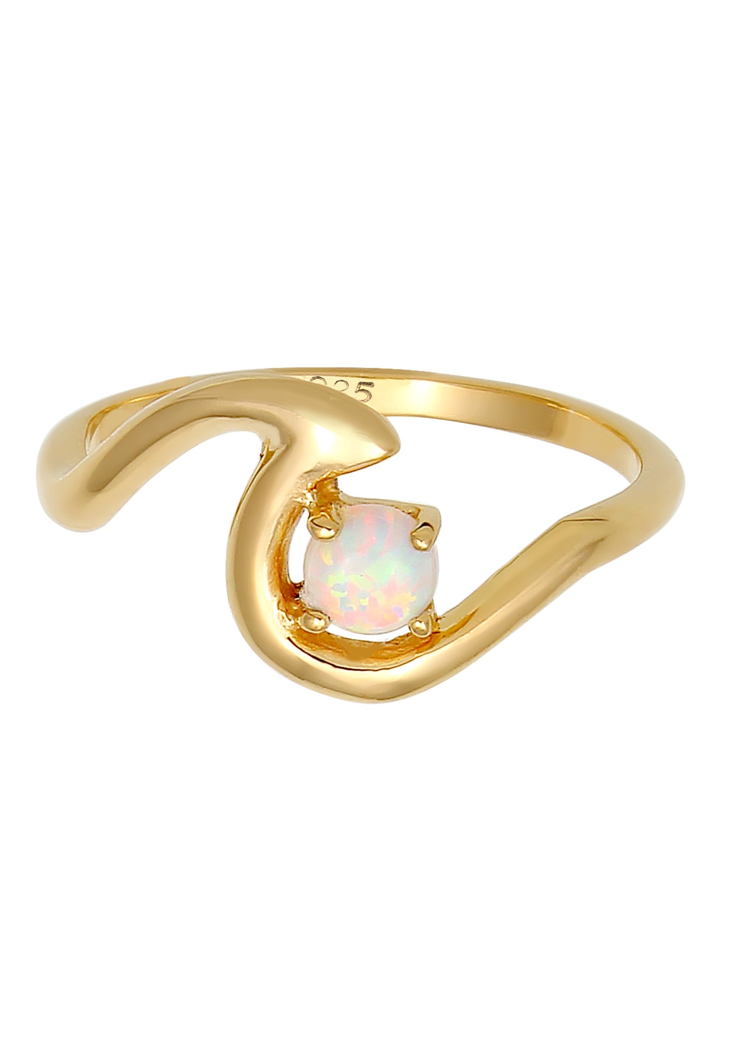 Elli Vageu Mer Geo Opale Synthétique Bague Femme - (925/1000) Argent