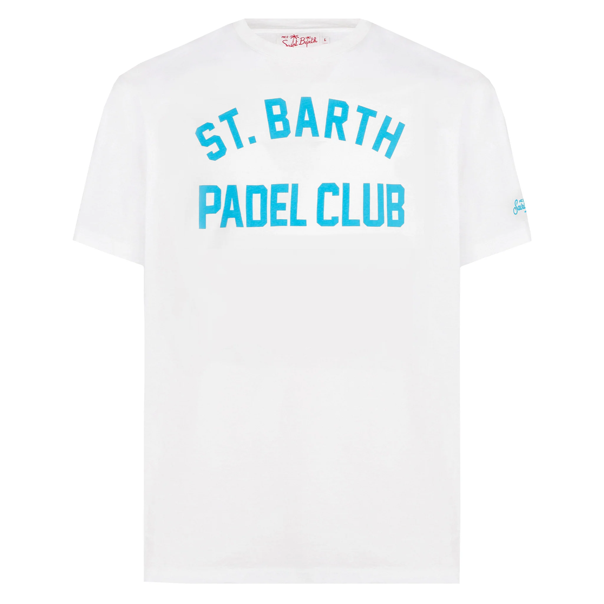 T-shirt da uomo in cotone trattamento vintage con stampa St. Barth Pad