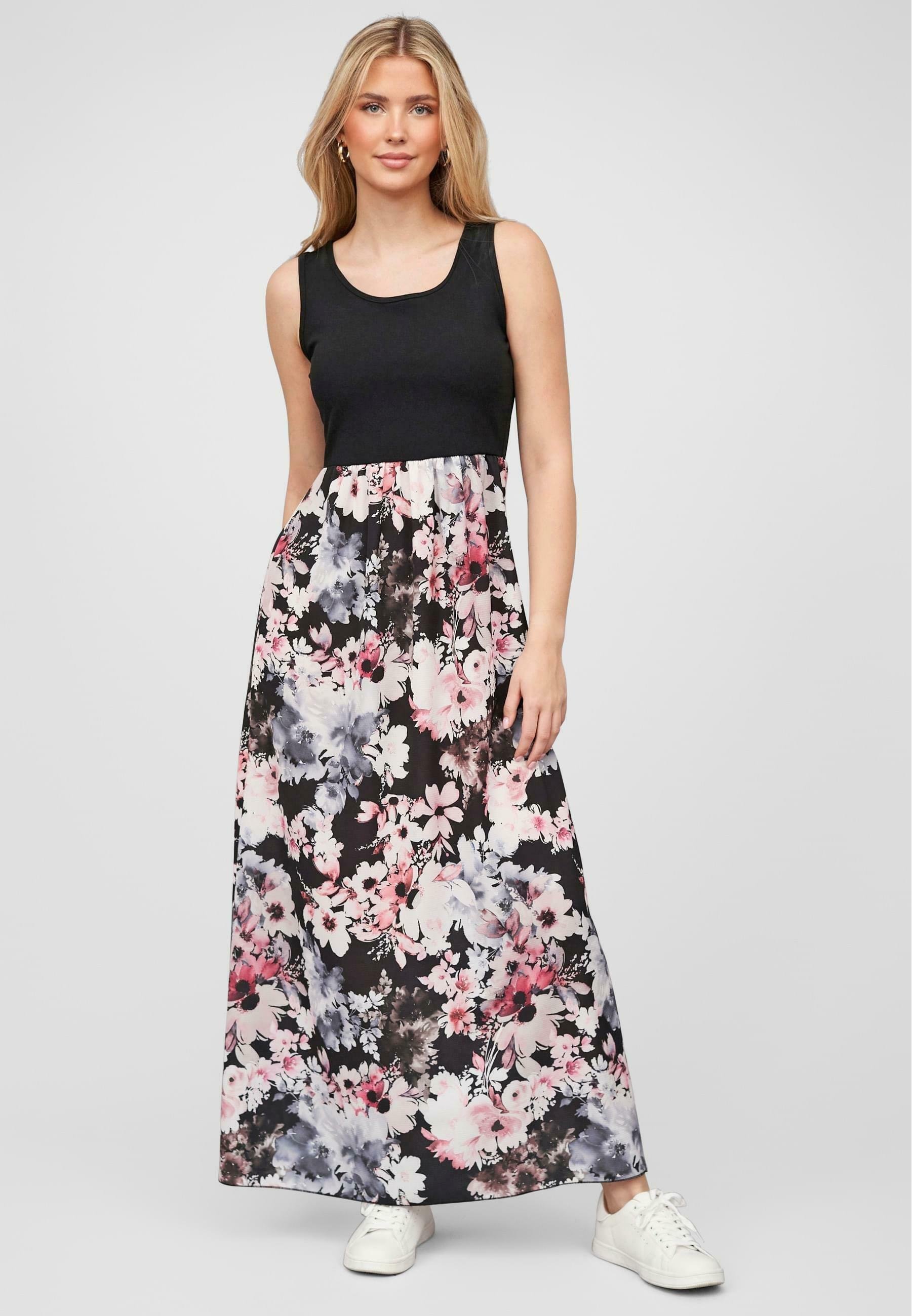 Cloud 5ive BLUMEN MUSTER - Vestido longo - preto