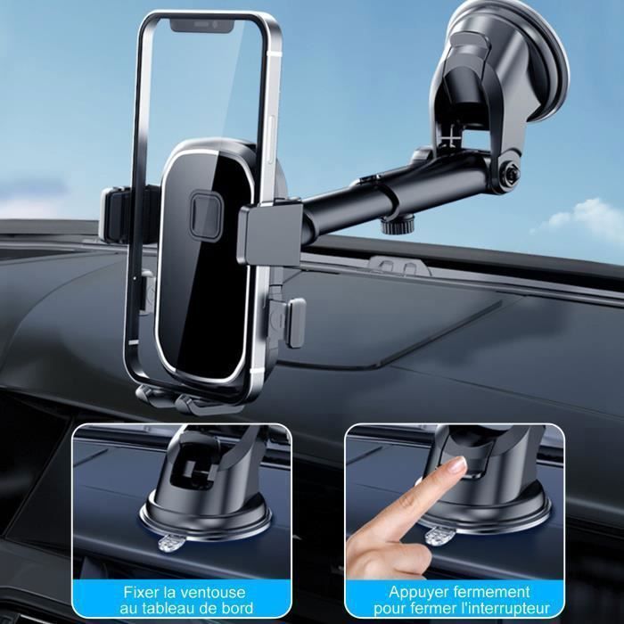 Phone holder - BRILLSTEN - M4 - 360° rotation - Suction cup and vent - Flexible attachment