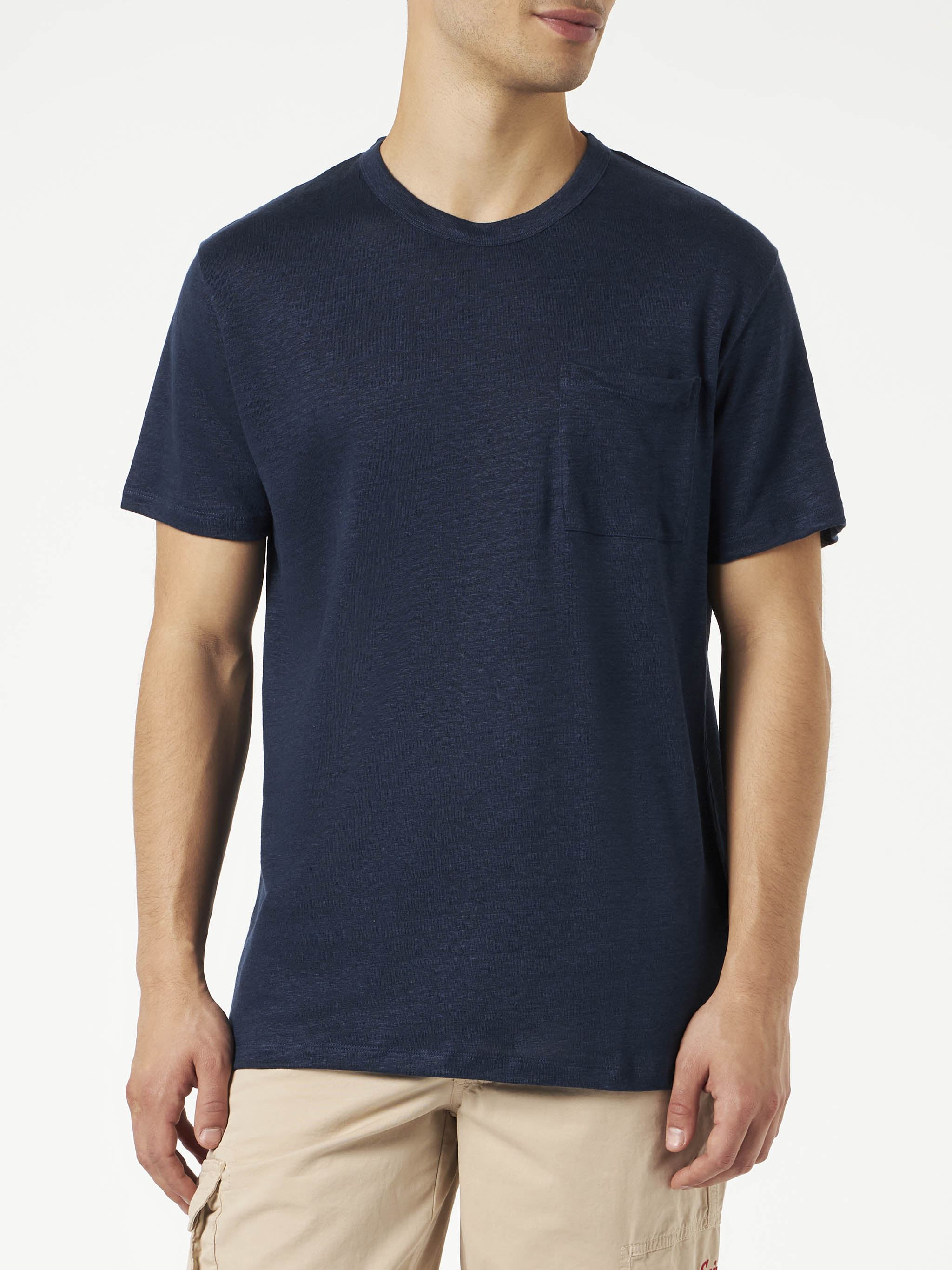 Camiseta de punto de lino para hombre