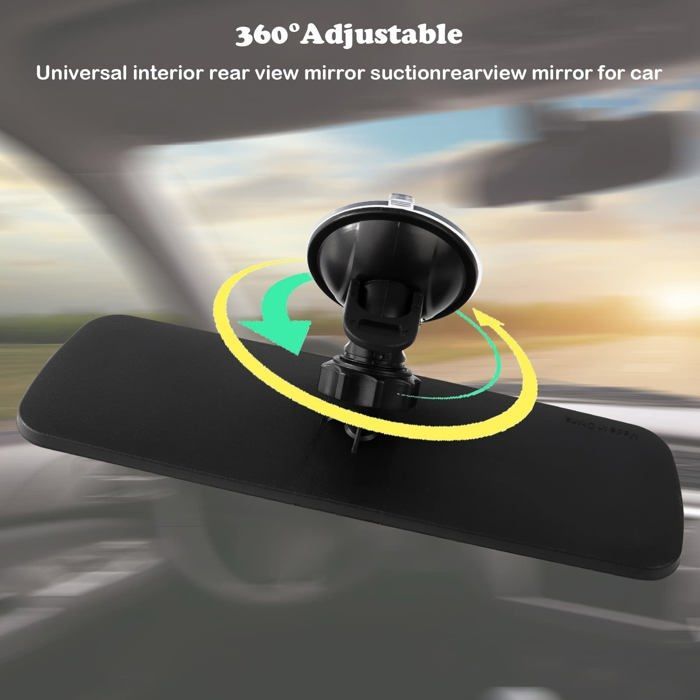Espejo retrovisor para conducción supervisada, espejo retrovisor universal para coche, espejo retrovisor interior universal con ventosa para coche de 200 x 60 mm.