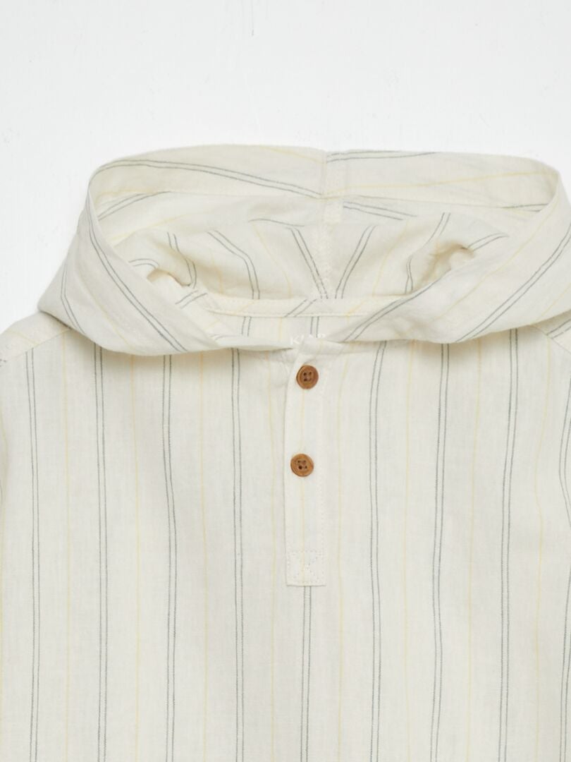 Camisa de lino y algodón - BLANCA