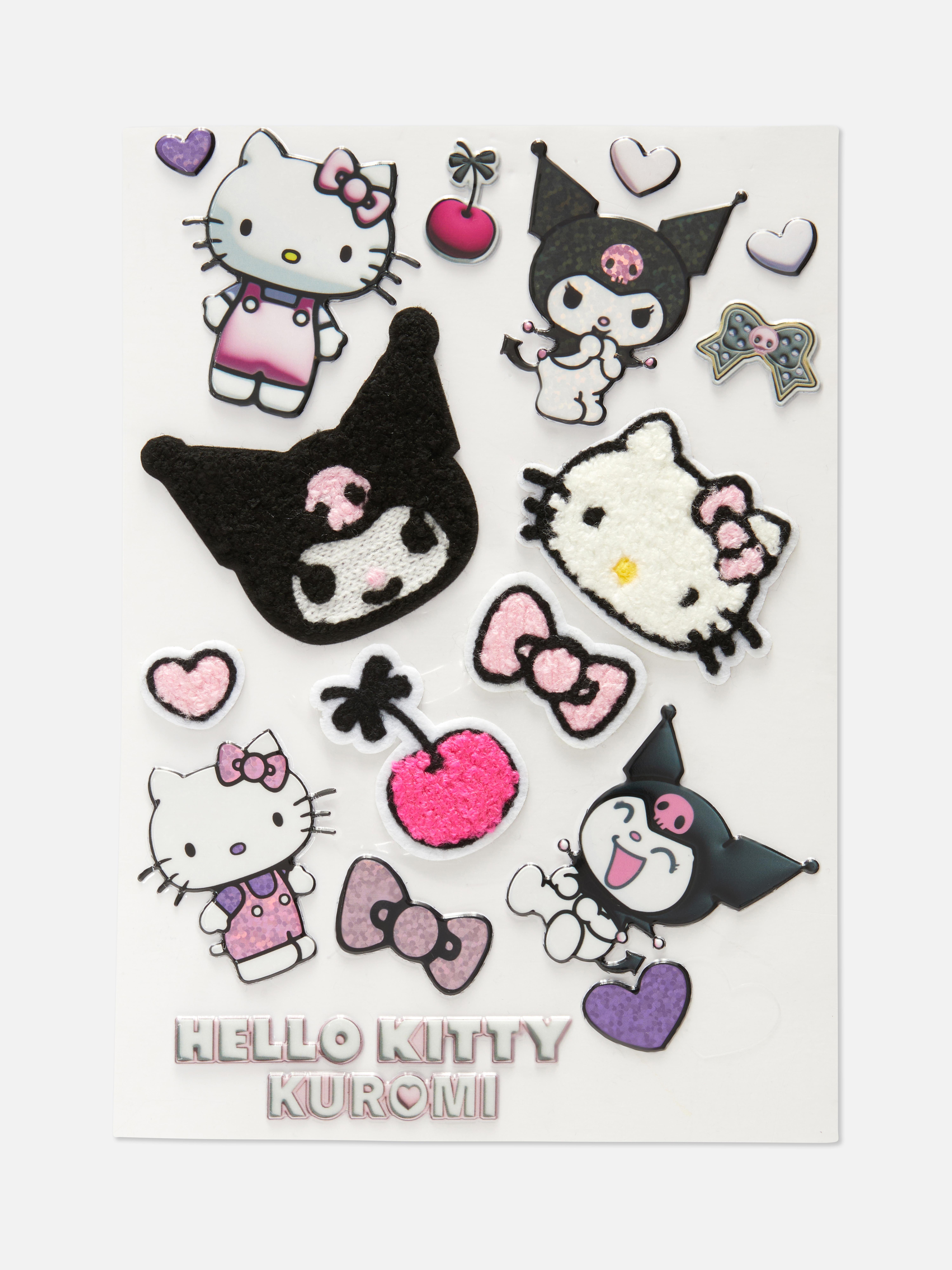Hello Kitty und Freunde Sticker Ein Set strukturierter Sticker mit Hello Kitty und Kuromi