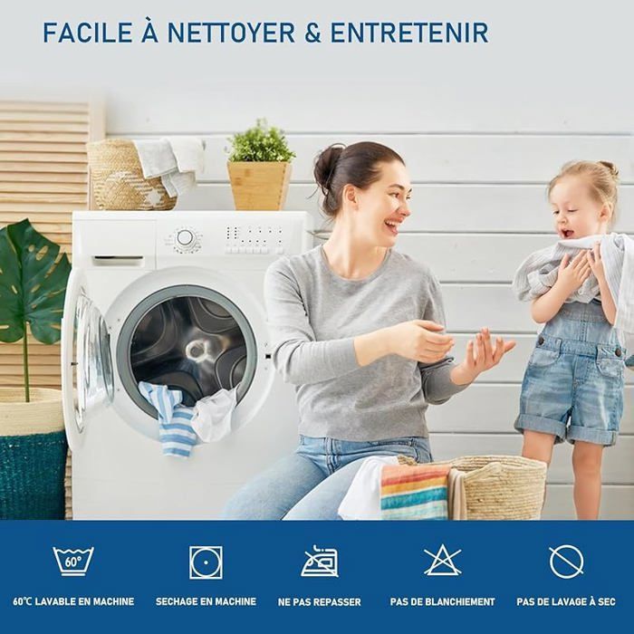 Protège-matelas 160x190 cm matelassé, certifié Oeko-TEX, imperméable, respirant - pour lit double Multicolore SUR-MATELAS