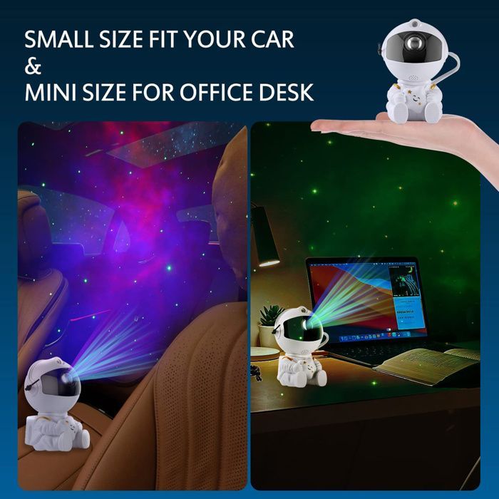 Astronaute Projecteur ciel etoile avec Nébuleuse et Étoile, Minuterie, Télécommande et Angle Réglable pour les enfants