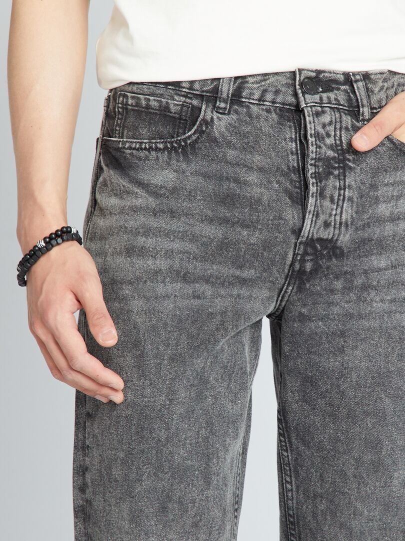 Rechte jeans met 5 zakken - L32 - ZWART