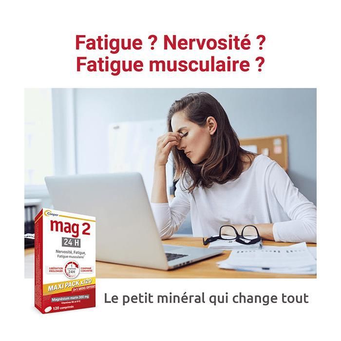 Complément alimentaire - MAG - MAG 2-24H - 120 comprimés - Anti-nervosité - Anti-fatigue