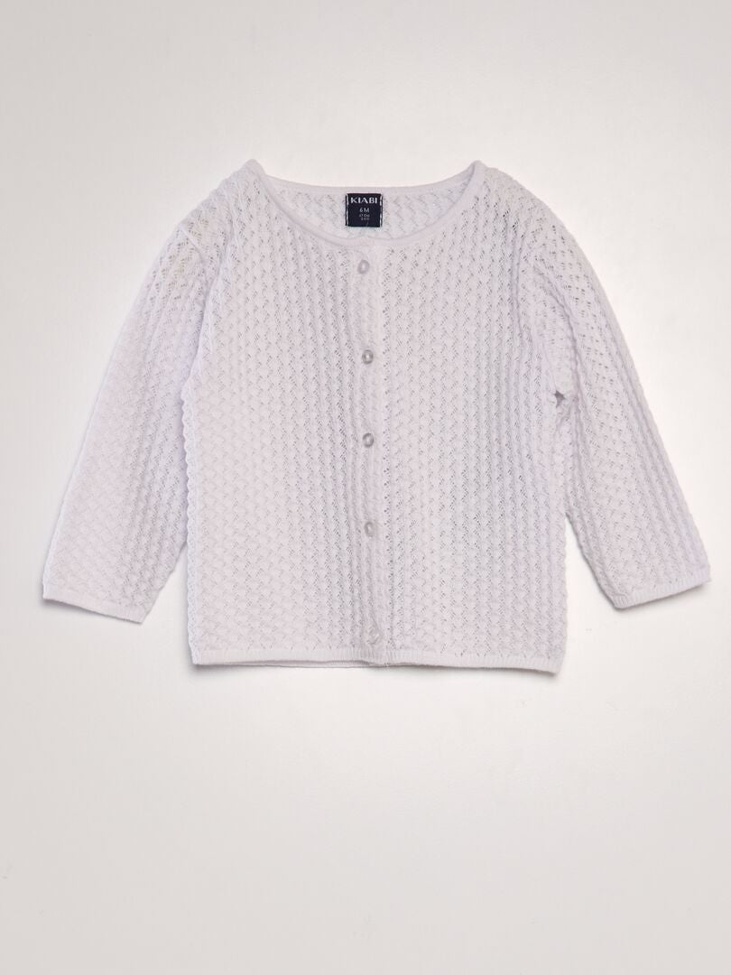 Gebreid vest met patroon - wit