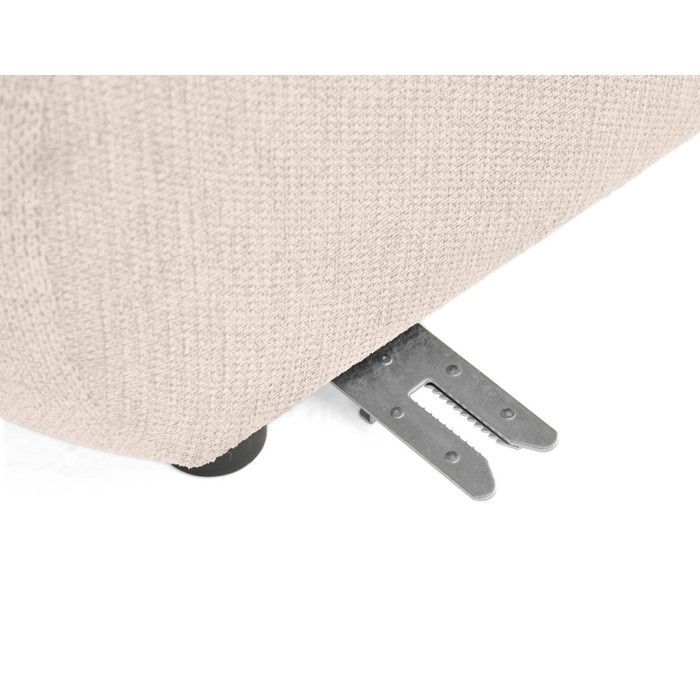 Debbie - canapé modulable d'angle droit 5 places en tissu texturé - Beige