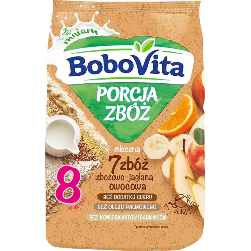 Bobovita Kaszka Porcja Zbóż 7 Zbóż Mleczna Owocowa