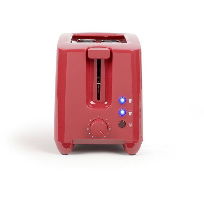 Tostadora de 2 rebanadas - LIVOO - DOD162RC - 750 W - Termostato ajustable: 7 niveles - Roja