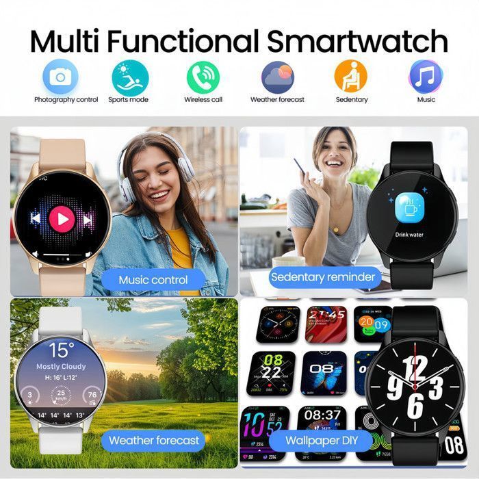 Montre Connectée Femme Appel SmartWatch de Fitness WINANQE Tracker d'Activit pour Android iOS Samsung XIAOMI Iphone