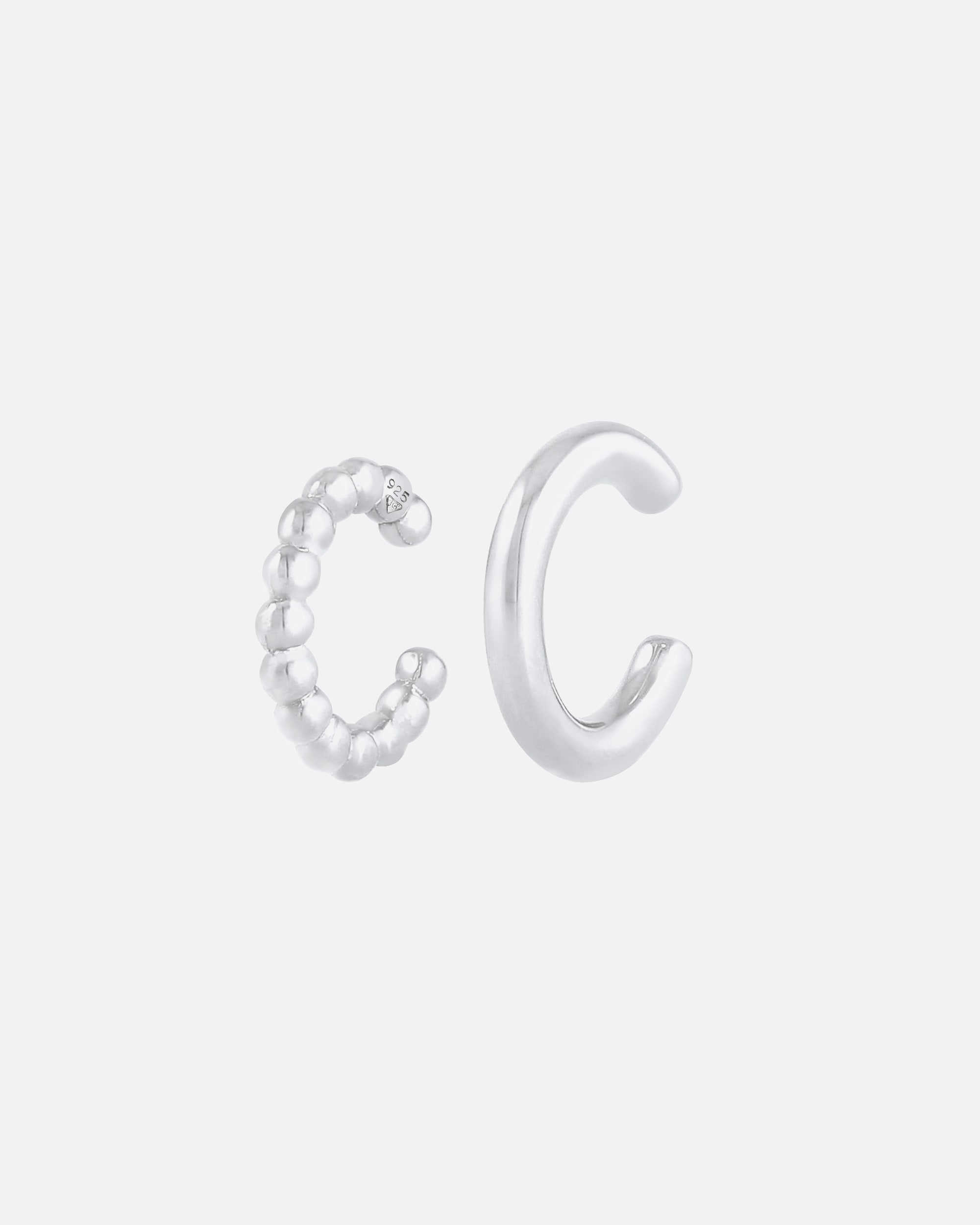 Elli Femmes earcuff set de 2 boules basiques minimaliste en argent sterling 925