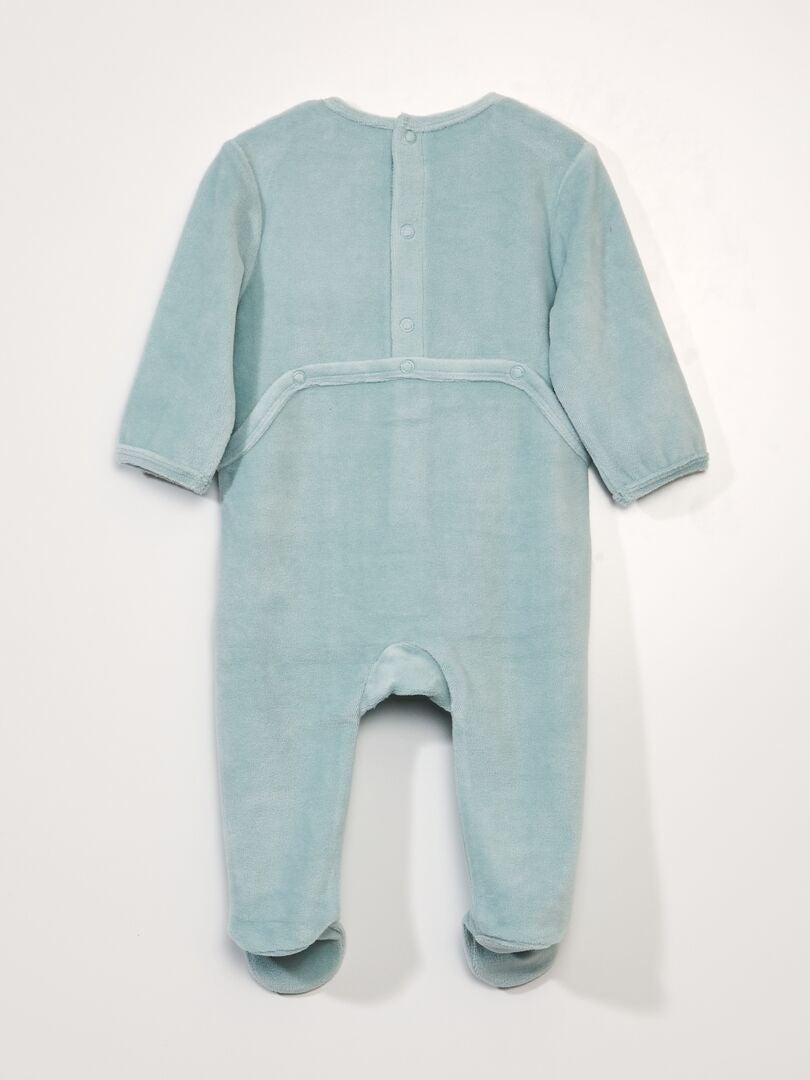 Fluwelen romper - Lichtblauw/Alpaca
