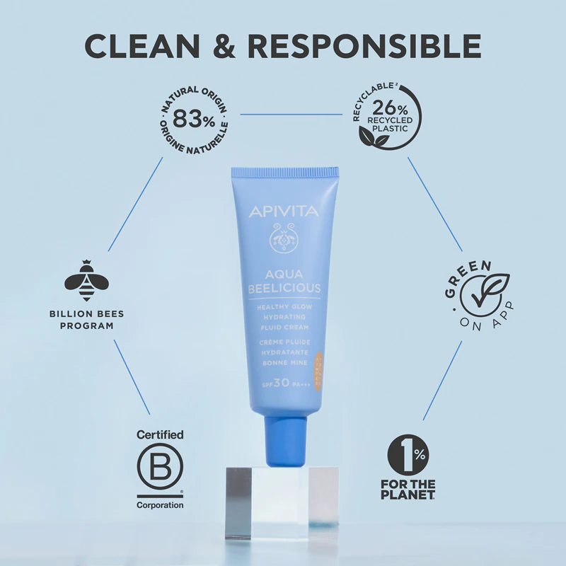 Apivita Aqua Beelicious Tinted Fluid SPF30 lehký tónovací fluid s rozjasňujícím efektem