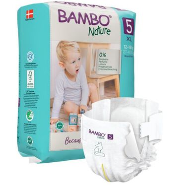 Bambo Nature Gutter & Jenter 0 % Parfyme Miljøvennlige Babybleier Størrelse 5 12–18 kg 24 enheter