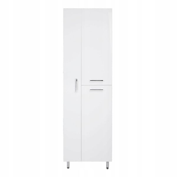 Biały Słupek Łazienkowy na mop 55x180 Front Połysk Szafka