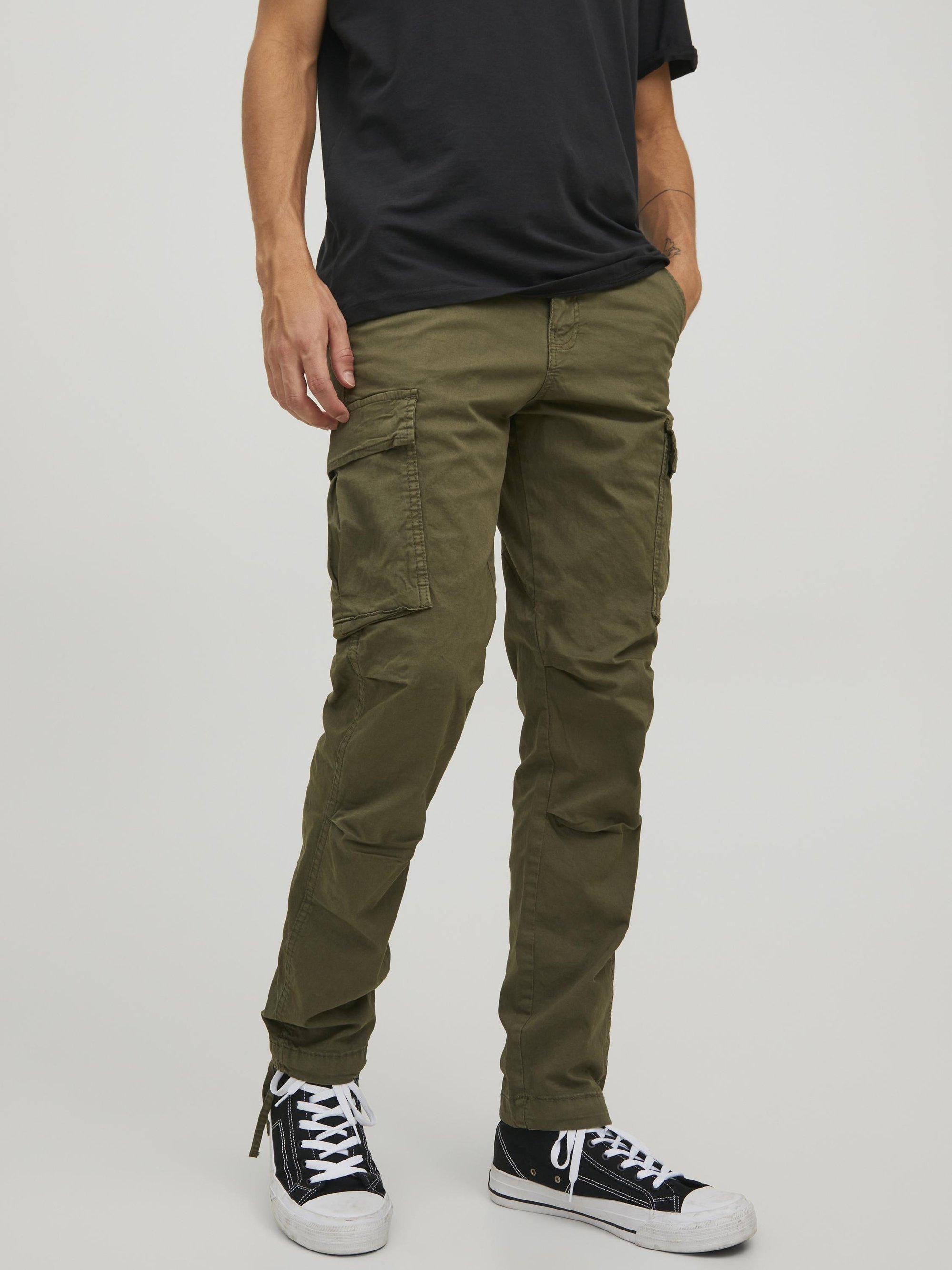 Jack & Jones JPSTACE JJTUCKER AMA - Cargohose - olivgrünes Nachtblau