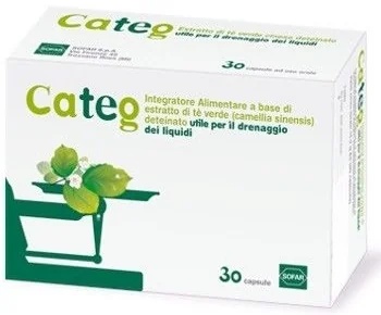 CATEG Categ groene thee-extract 30 capsules Voedend supplement tegen vochtafname