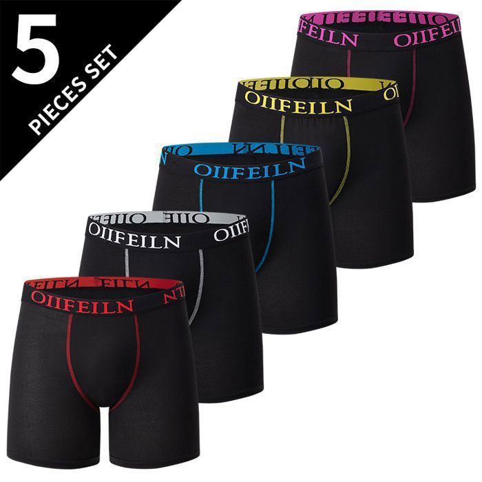 Paquete de 5 calzoncillos bóxer para hombre, de largo medio, suaves y transpirables, ligeros y elásticos, tallas grandes.