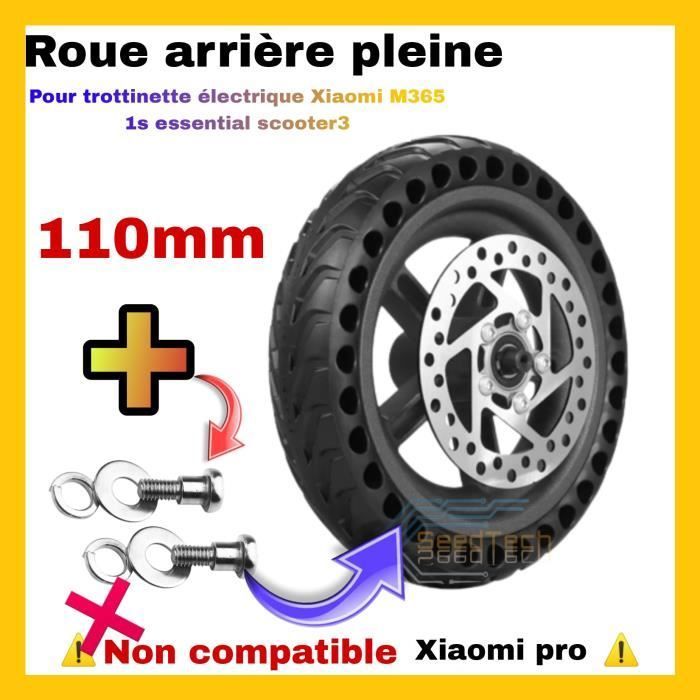Rueda trasera completa con neumático macizo antipinchazos y disco de 110 mm para el patinete eléctrico Xiaomi M365 1S ESSENTIAL SOLAMENTE -