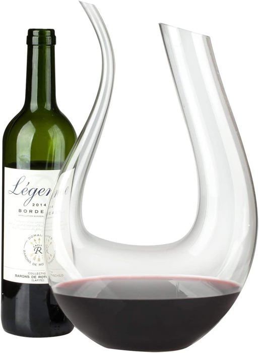 Wine Decanter - KCVV - 1.5L - Lead-Free Crystal - Integrated Aerator - Elegant Design