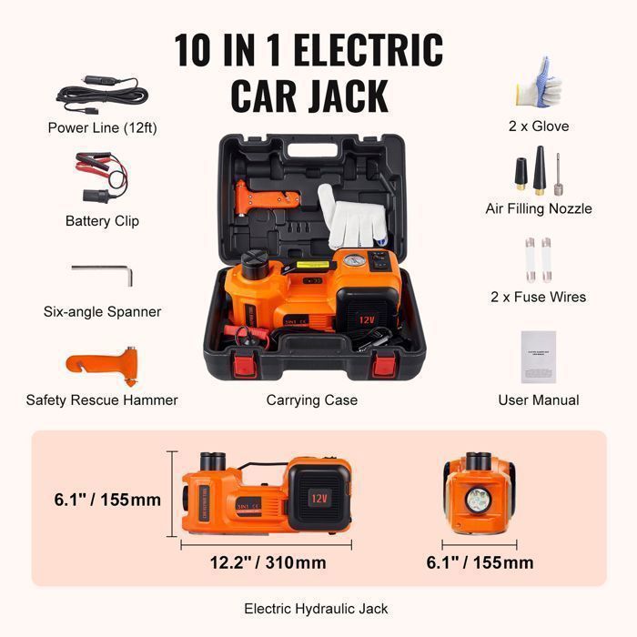 Gato eléctrico multifuncional Duoku 5T de 11023 lb con LED