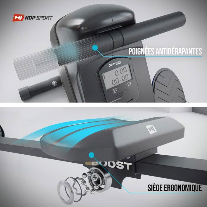 Hop-Sport HS-030R Boost opvouwbare roeimachine voor thuisgebruik, magnetische rem, 10 weerstandsniveaus, 9 kg vliegwiel, max. 120 kg