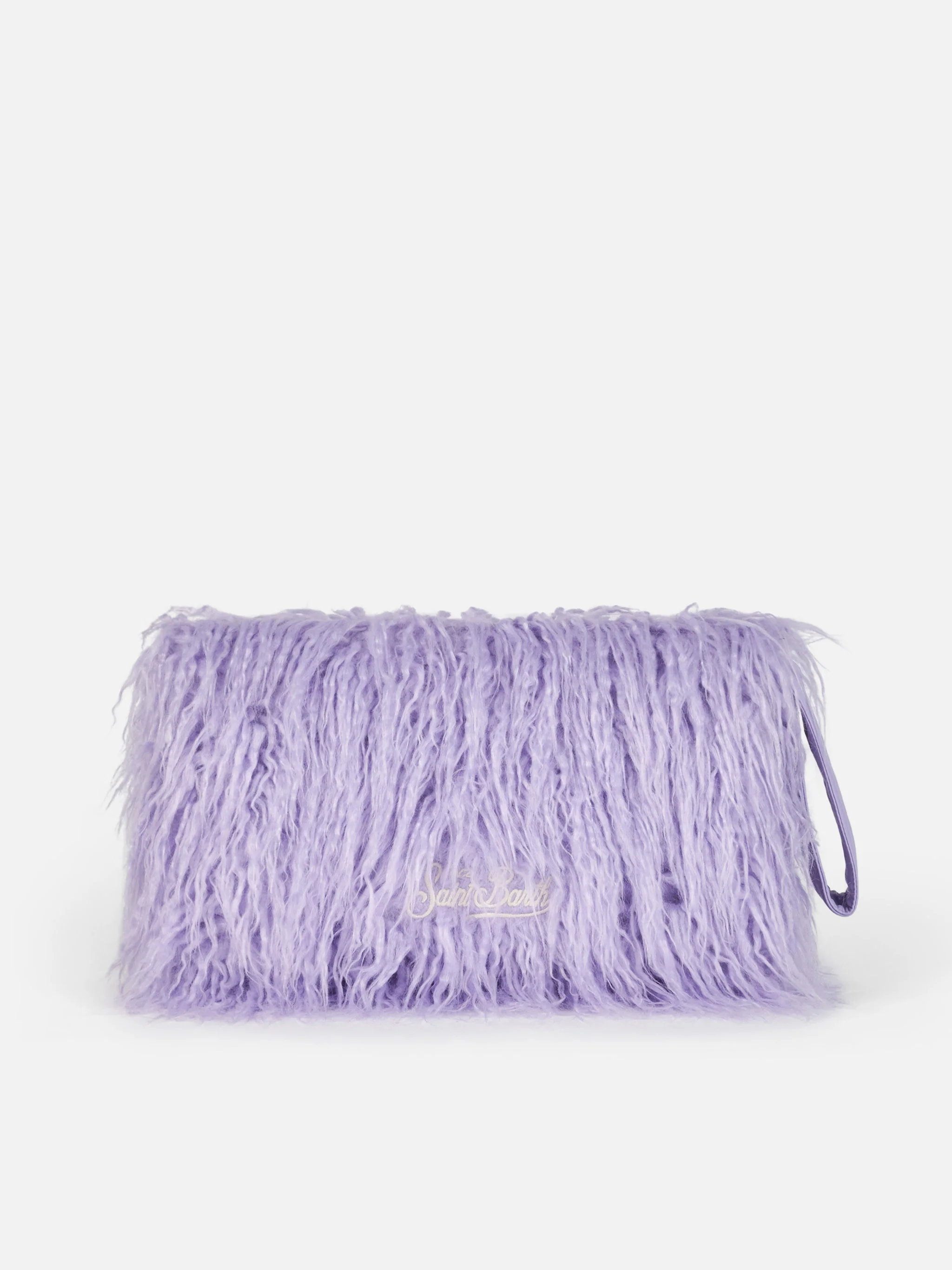 Mildred lila bont clutch met Saint Barth-borduurwerk
