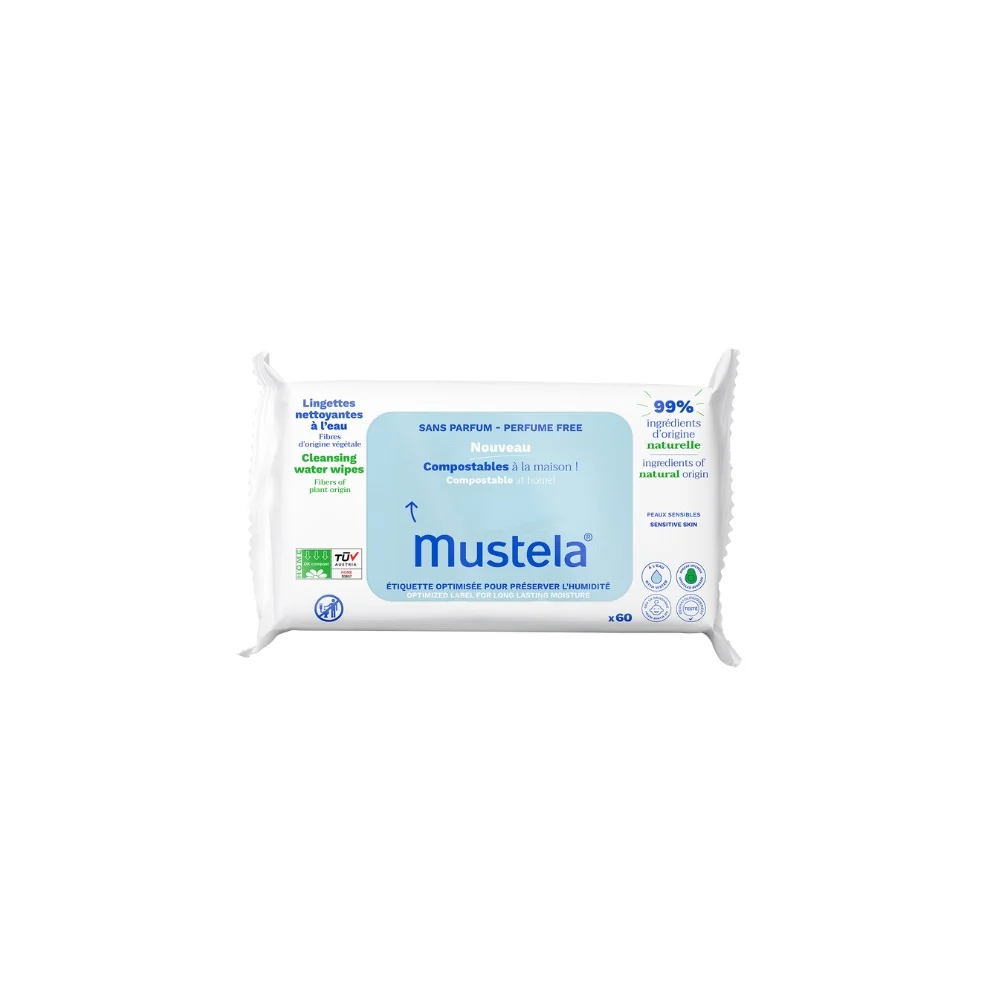 Pelle Normale SALVIETTE COMPOSTABILI SENZA PROFUMO - Trattamento Bebè, Prodotti per Bambini, Salviettine Detergenti