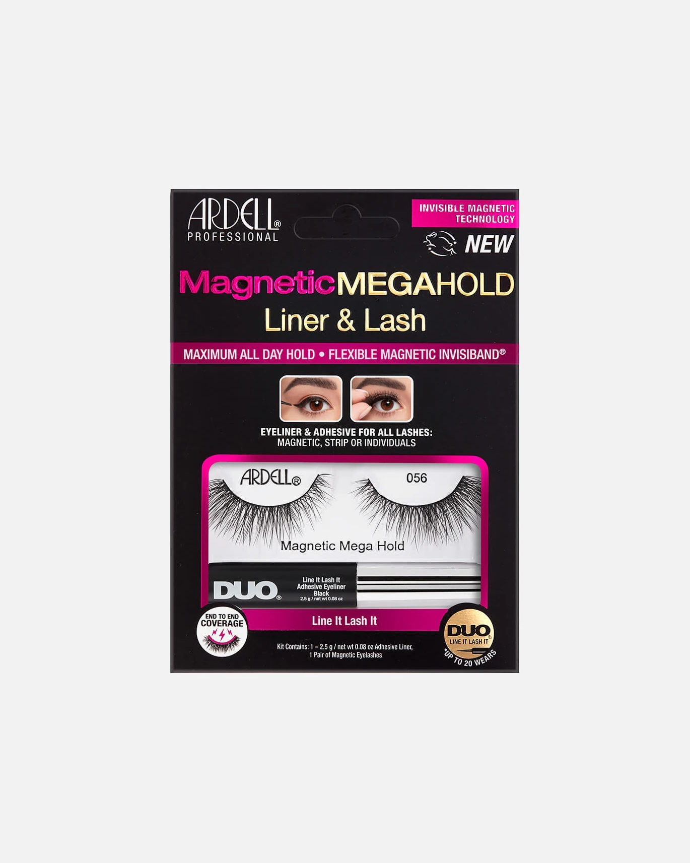 Ardell Faux-cils magnétiques MegaHold 056 Ardell et Colle Eyeliner Duo