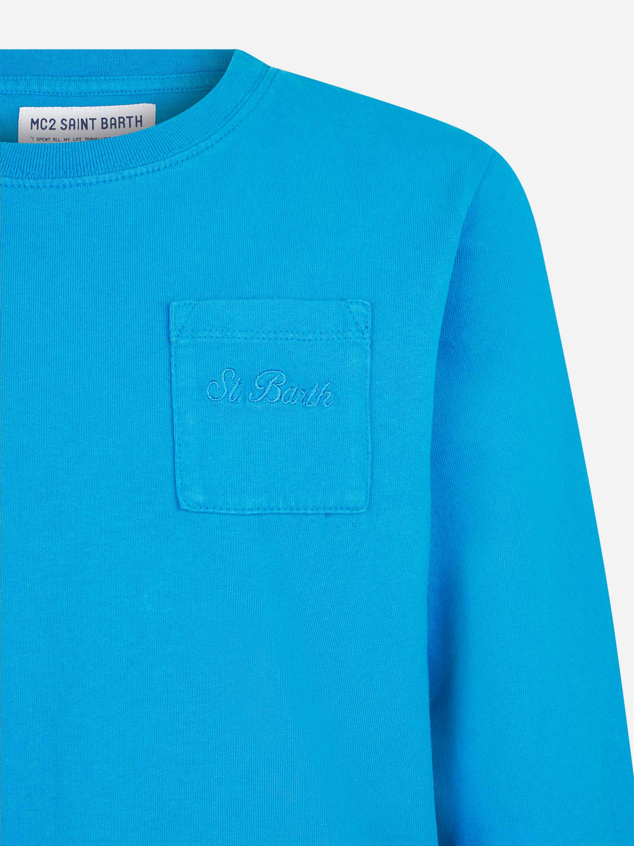 Blauw T-shirt voor kinderen van zwaar katoen.