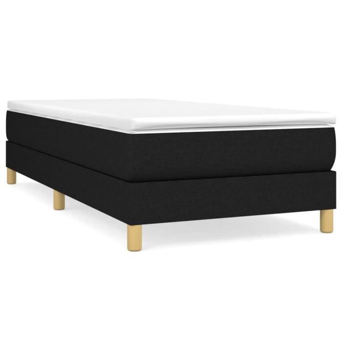KEENSO springbedbodem - AB3120584 - Zwart - 90x200 cm - Polyesterstof