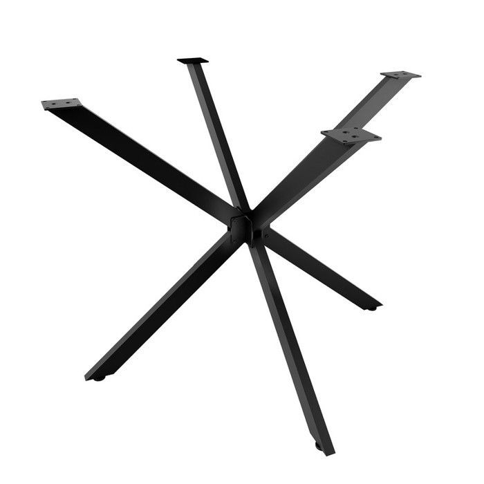 Ronde eettafel 120x120x78cm Ø120cm Industriële vintage stijl X-vormige poten Bruin-zwart Stabiel 4-6 personen Keuken Woonkamer