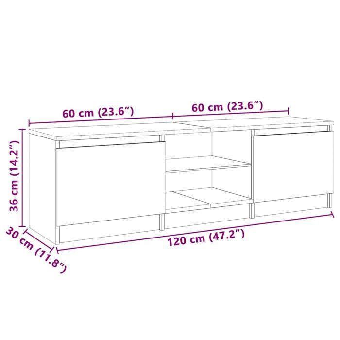 vidaXL TV-Ständer mit LED-Beleuchtung, Fernsehschrank, TV-Möbel für das Wohnzimmer, niedriger Schrank für die Wohnzimmereinrichtung 804286