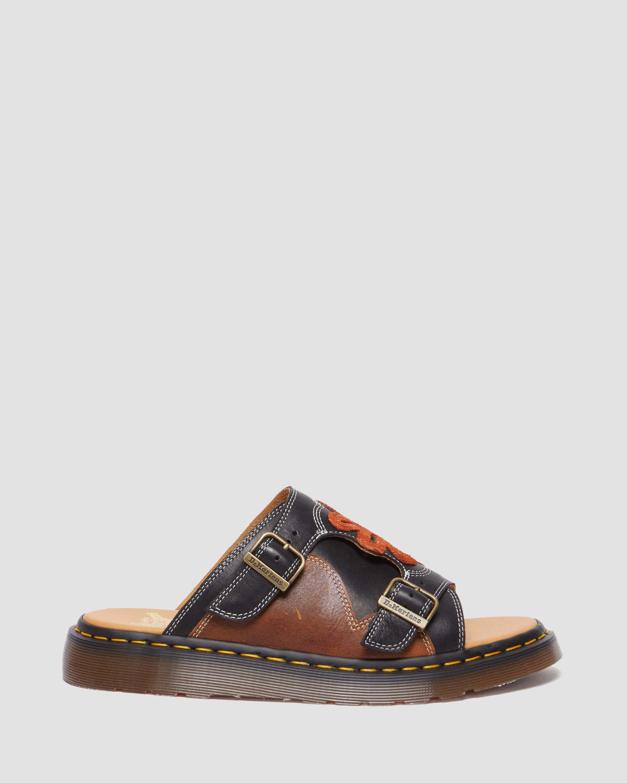 Dayne Made in England Leather & Suede Applique Slides
