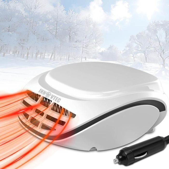 Calefactor para coche - INNOVTEC - 12V 120W Salida de aire con temperatura constante, descongelación y desempañado Almohadilla antideslizante para descongelación