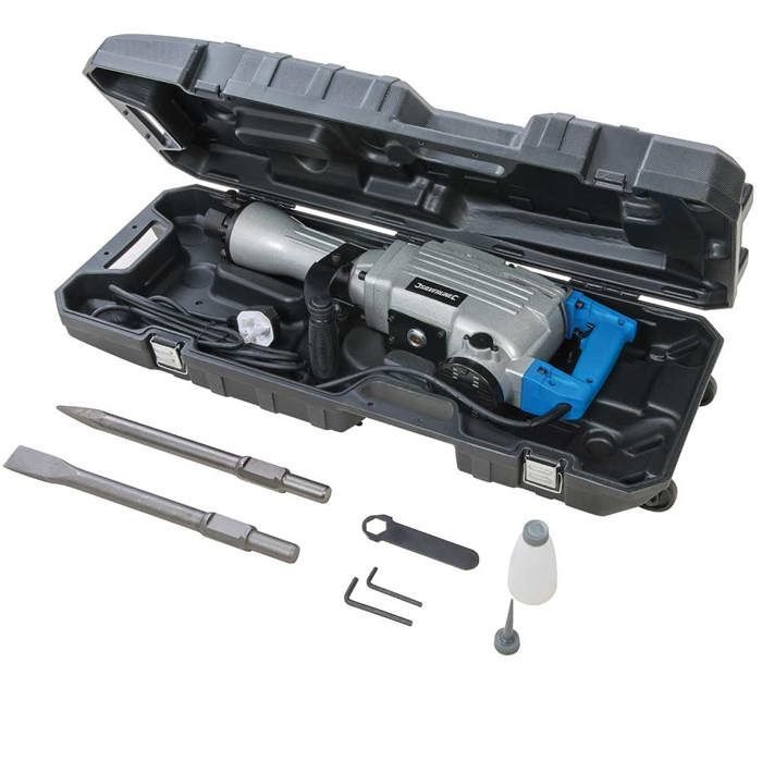Marteau piqueur électrique - SILVERLINE - 1500 W - 45 joules - 1400 coups/min - Poignée rotative 360°