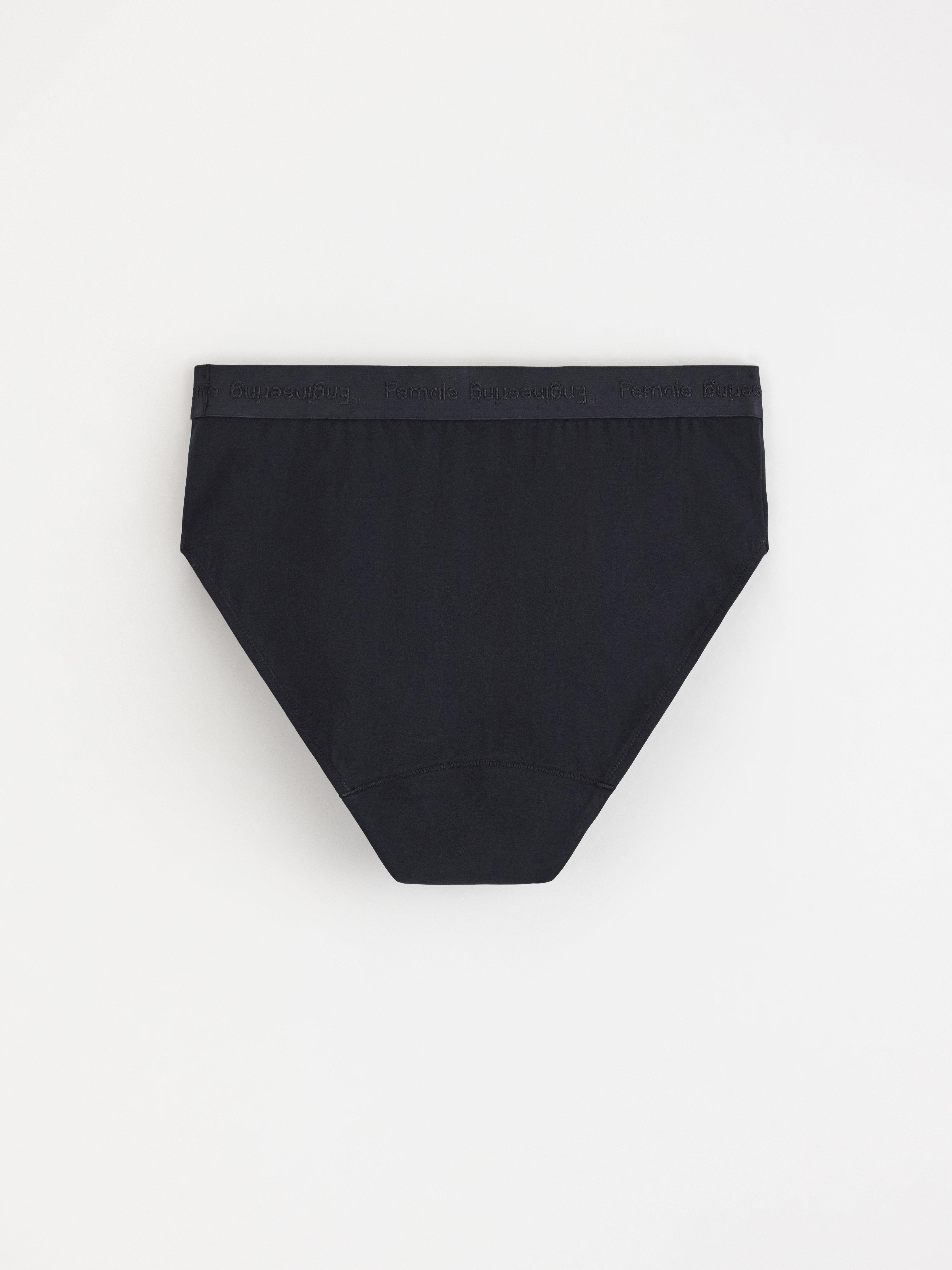 Menstruser - Høy absorberingsevne - Bikini med høy midje - Dame Engineering Black